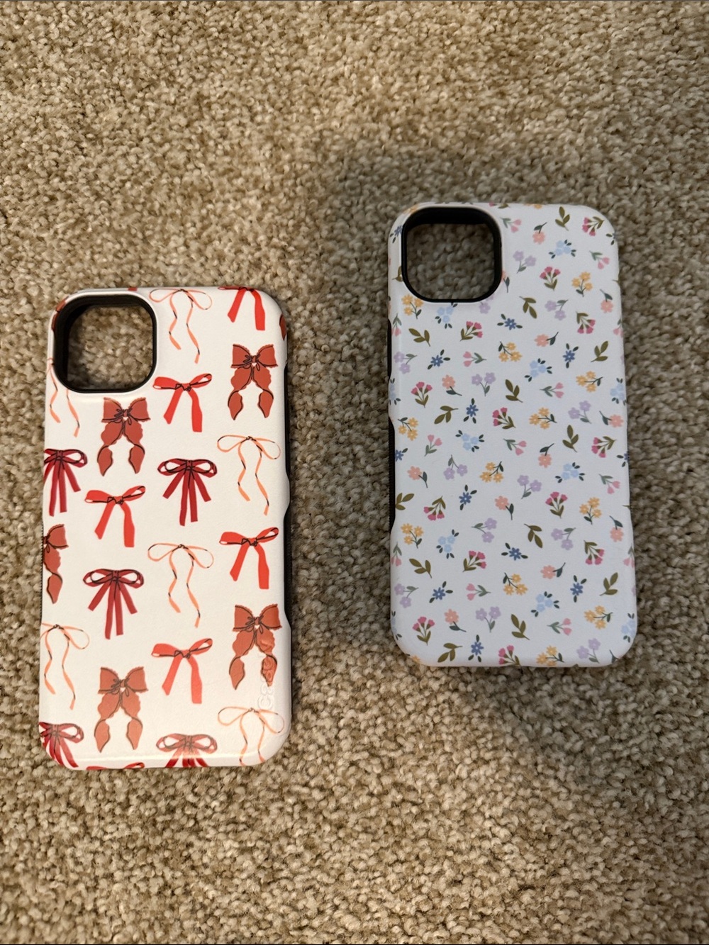 White Floral Slim Phone Case with Multicolor Print